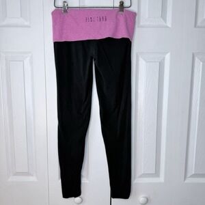 Y2K PINK Yoga Victorias Secret "PINK 1986" Logo Fold Over Low Rise Leggings S